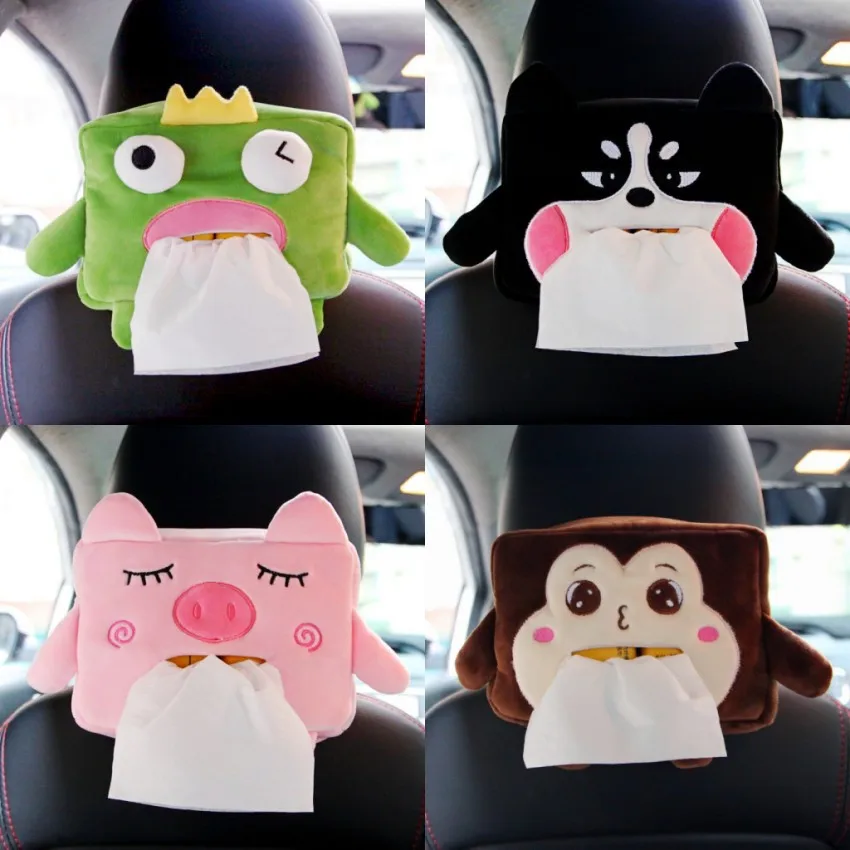 

Multi-Function Car Paper Extraction Box Car Tissue Dispenser Cartoon Creative Tissue Box Armrest Paper Extraction Box