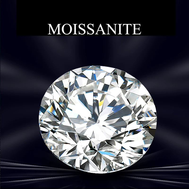Moissanite Jewelry Materials Loose Lab Grown Diamond 5mm 0.5 Carat Round Cut For Ring