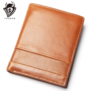 

Men Fashion Horizontal Stitching Style Pattern Real Leather Wallet Men Thin Slim Card Holder Wallet Men's Bifold Purse