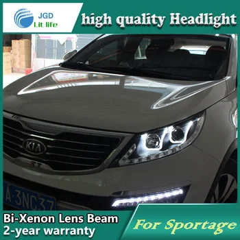 

high quality Car Styling case for KIA Sportage 2009 2010 2011 Headlights LED Headlight DRL Lens Double Beam HID Xenon