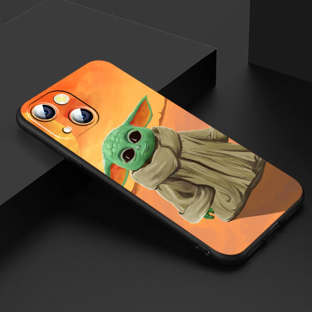 13 pro cases Yoda Baby Cute Star Wars For Apple iPhone 13 12 11 Pro Max Mini XS Max X XR 6S 6 7 8 Plus 5S SE2020 Soft Black Phone Case iphone 13 pro wallet case