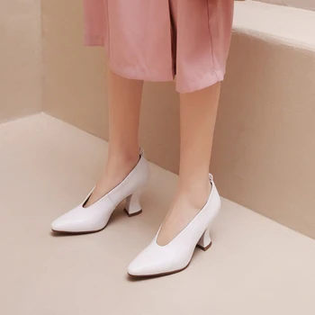 

Lapolaka 2020 Hot Sale Genuine Leather Strange Style Black Shoes Woman Pumps Female Slip-On High Heels Office Pumps Women