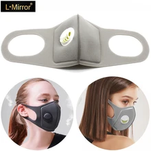L. Зеркало 1 шт. губка респираторные маски маска с клапаном дыхания Анти-пыль анти-загрязнения лица рот маска дышащая для женщин