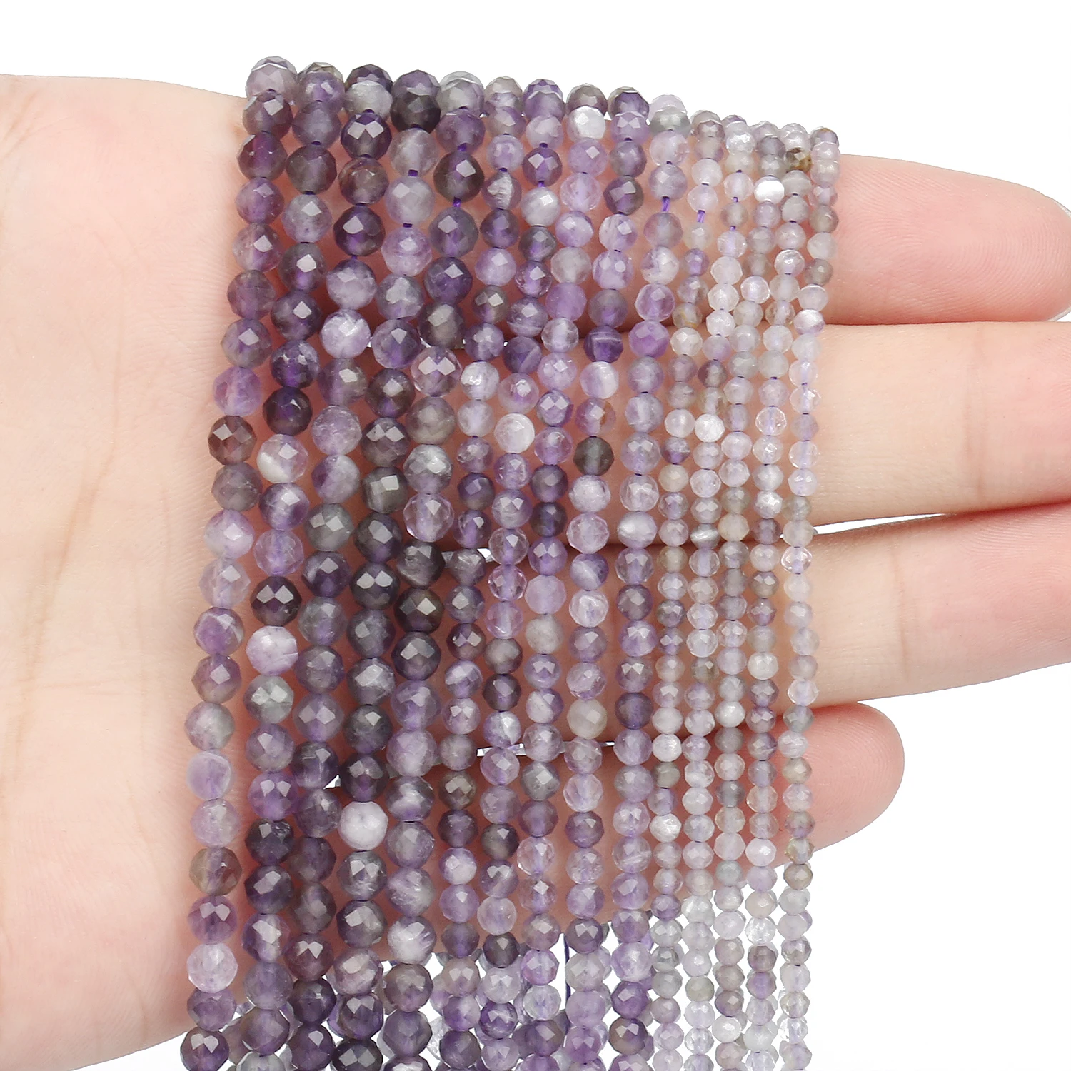 Small Beads Natural Amethysts Beads For Jewelry Making 2/3/4mm Faceted  Spacer Beads Diy Bracelets Necklace Accessories 15