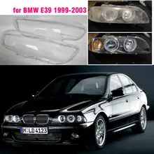 Автомобильная крышка для линз передних фар для BMW E39 5 1999 2000 2001 2002 стекло авто корпус фары абажур прозрачный Автомобильная крышка для линз передних фар для BMW E39 5 1999 2000 2001 2002 стекло авто корпус фары абажур прозрачный