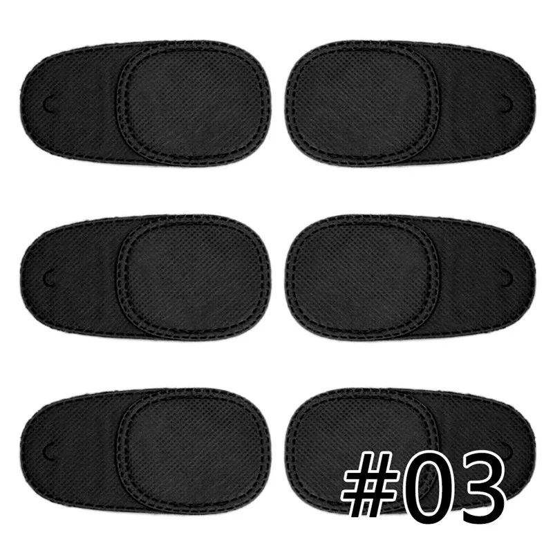 6PCS Black M Отличное качество медицинского использования вогнутые накладные очки для глаз пенный паз моющиеся тени для век регулируемый ремешок 4 цвета - Цвет: 6PCS Black M