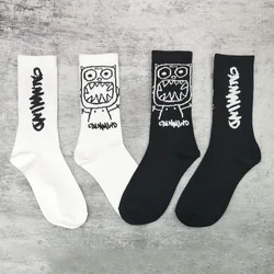 Socks Cotton Cartoon Pattern Hip Hop Style Breathable Mid Tube Socks Skateboard Socks 1 Pair Soft Long Sock for Men