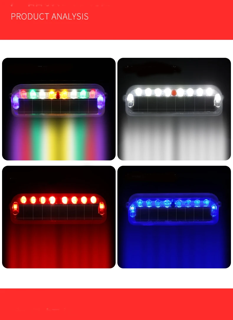 

Wiring-free solar flashing light anti-collision taillight warning light retrofit taillight