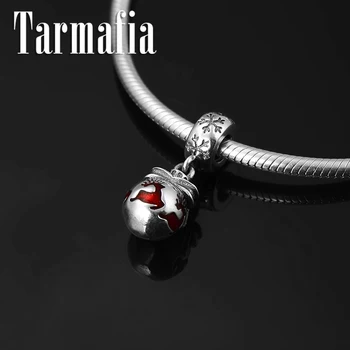

2019 Winter gift 925 Sterling Silver Christmas beads red deer Charm Pendant Fit Original European Bracelet Silver Jewelry making