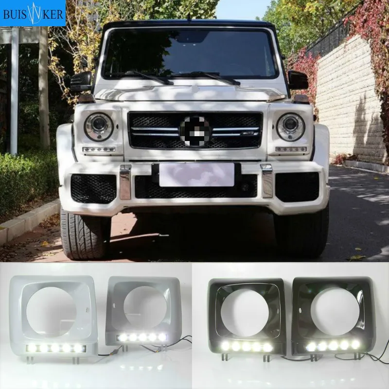 

1 Set DRL LED For Mercedes Benz G500 G55 G63 W463 1990-2016 Fog Lamp Cover Frame Daytime running lights