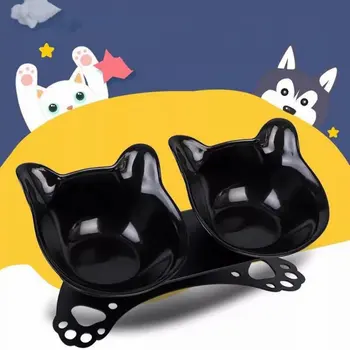 

15 Degree Basin Oblique Mouth Double Bowl Dog Bowl Pet Cat Dog Food Bowl Anti-vomiting Ortopedic Cat Bowl