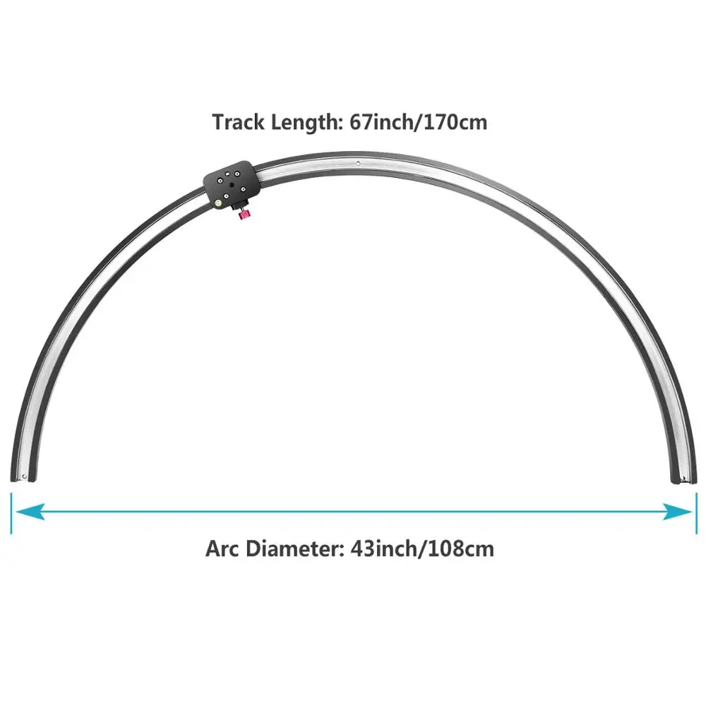 Слайдер для камеры Neewer и слайдер для камеры 61,8 дюймов длинный/180 градусов 1/2 Круглый Круг Долли Гладкий трек для видео+ фотосъемки