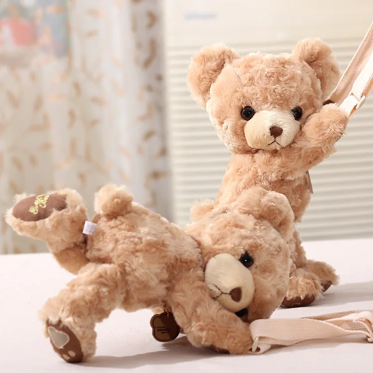 30 см плюшевый медведь кукла-Сумка Медведь Сумки на одно плечо плюшевая сумка-мессенджер плюшевые рюкзаки для девочек милые с мультяшными животными подарки