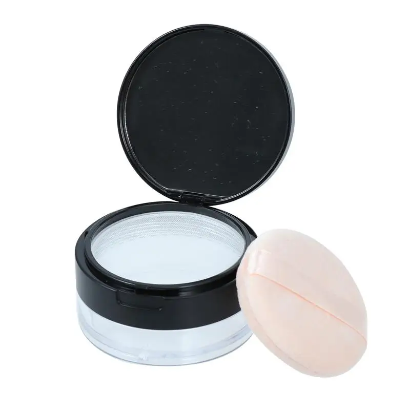 

RUIMIO 1PC Portable Empty Powder Case Double Layer Mirror Loose Powder Container Makeup Case with Powder Puff