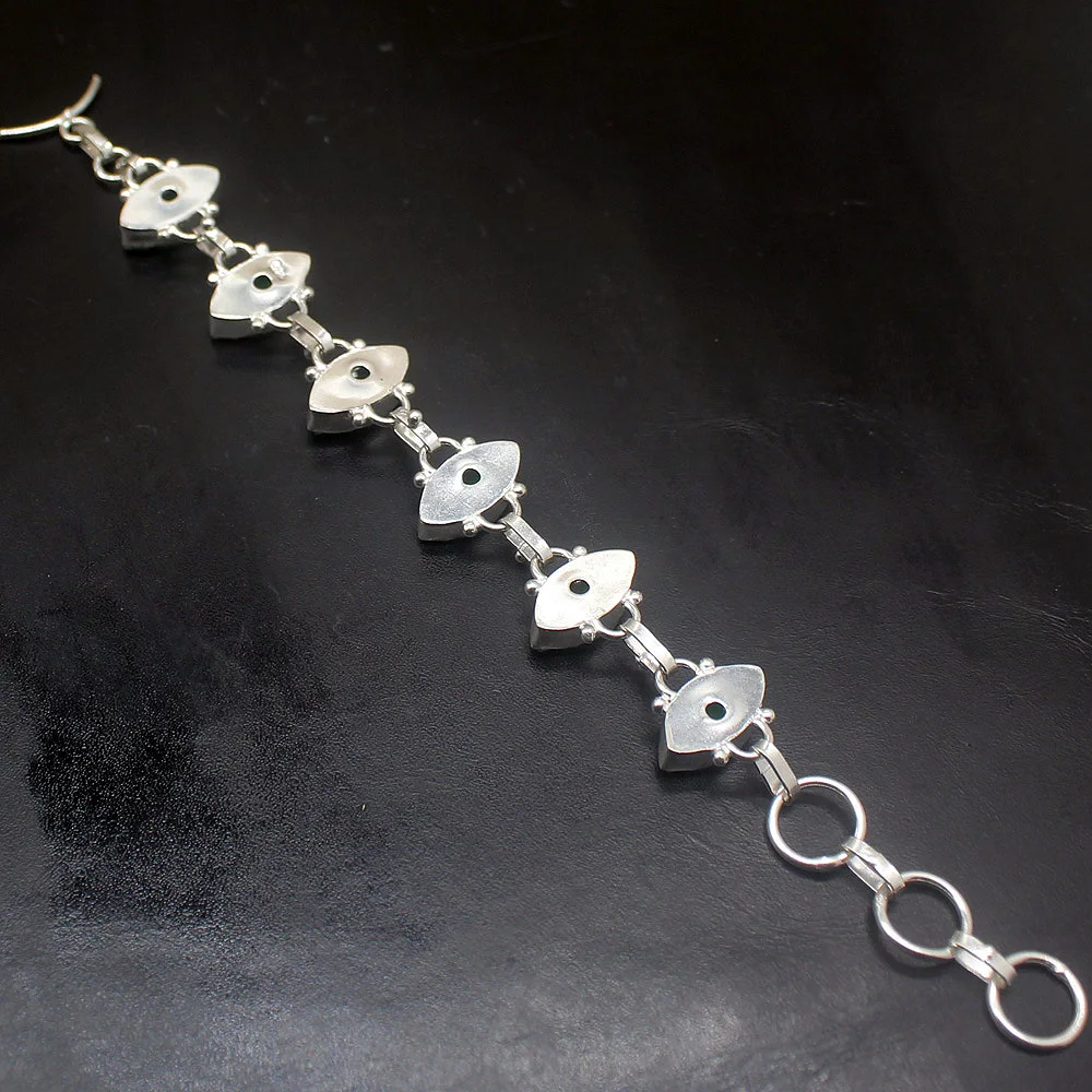 Gemstonefactory Jewelry Big Promotion Single Unique 925 Silver Sparkling Green Titanium Women Bracelet 20cm 20210152