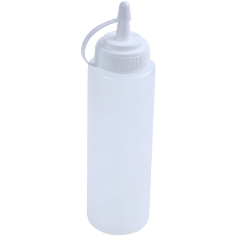 180cc White Plastic Squeeze Bottle Oil Sauce Dispenser Nozzle Cap Attached | Обустройство дома