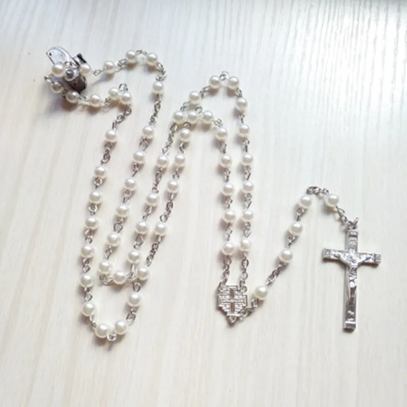 Модные ювелирные изделия из жемчуга четки Девы Марии колье в винтажном стиле с