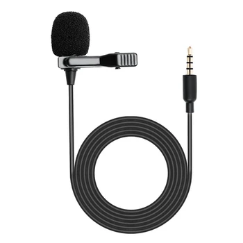 

Lavalier Microphone Smart Clip-On Omnidirectional Condenser Lapel Mic Handsfree with 2M Cable for Interview Vocal Video