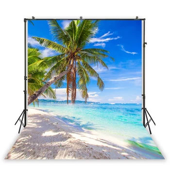 

HUAYI Summer Photography Backdrop Studio Background Portraits Photo Booth Tropical beach 3 Kinds Materials XT-7189-1