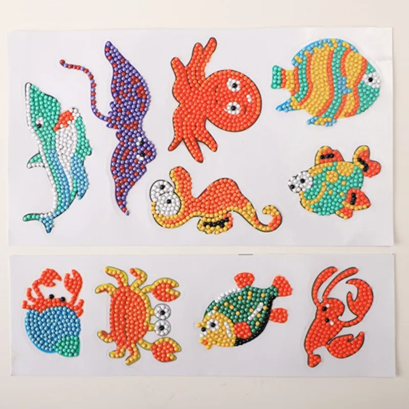 

Sea Animals Diamond Painting Stickers Diamond Mosaic Embroidery Cross Stitch DIY Kids Gift Rhinestone Cup Book Phone Decor