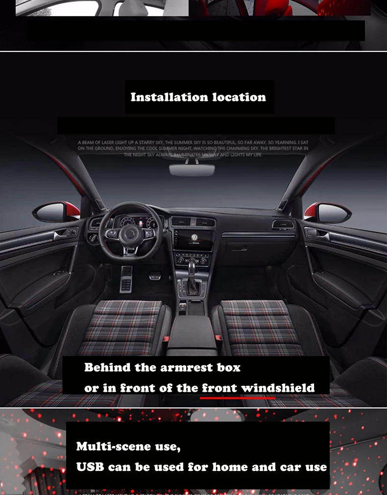 Автомобильный атмосферный светильник Ambient Star Авто DJ Красочный музыкальный звуковой светильник с устройством дистанционного управления голосовым управлением светодиодный светильник USB штекер