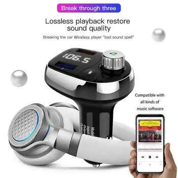 

Car FM Transmitter Bluetooth 5.0 Wireless Hands-free For Car Kit Auto MP3 Player Quick Charge Dual USB Car Charger FM Modulator