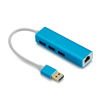 

USB3.0 Hub Multifunctional RJ45 Adapter Plug and Play Portable for Laptop PC Office DQ-Drop