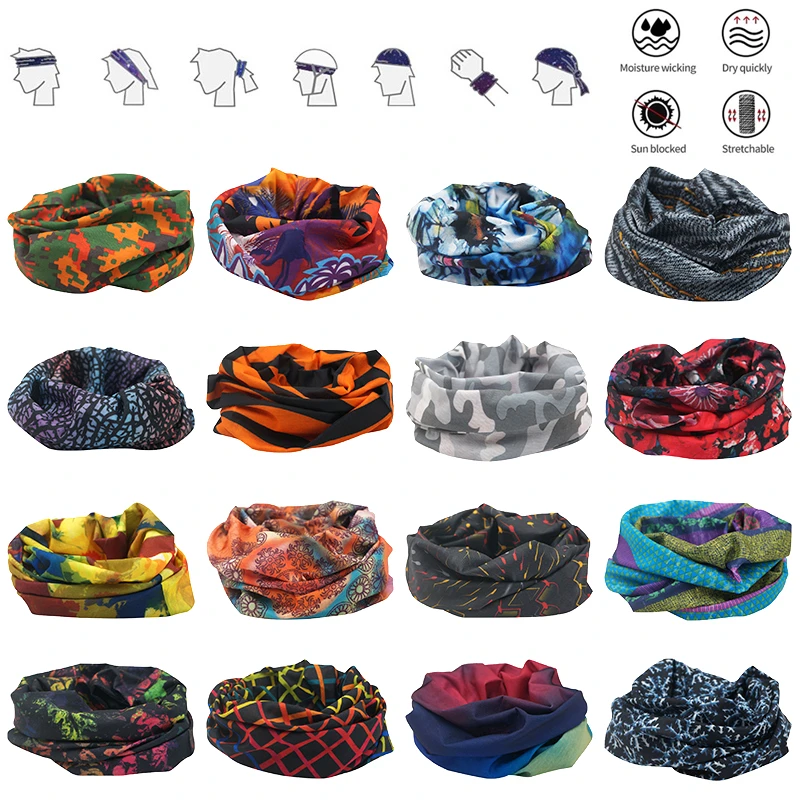 mens scarf for summer Outdoor Travel Hair Headband Stripe Rainbow Color Breathable Face Bandana Mask Sun Protection Letter Flower Cycling Head Scarf man scarf