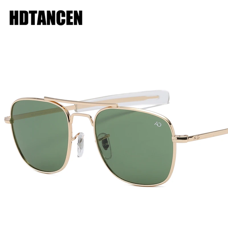 

Солнцезащитные очки HDTANCEN для мужчин, авиаторы, роскошные брендовые дизайнерские американские армейские военные оптические стеклянные линзы