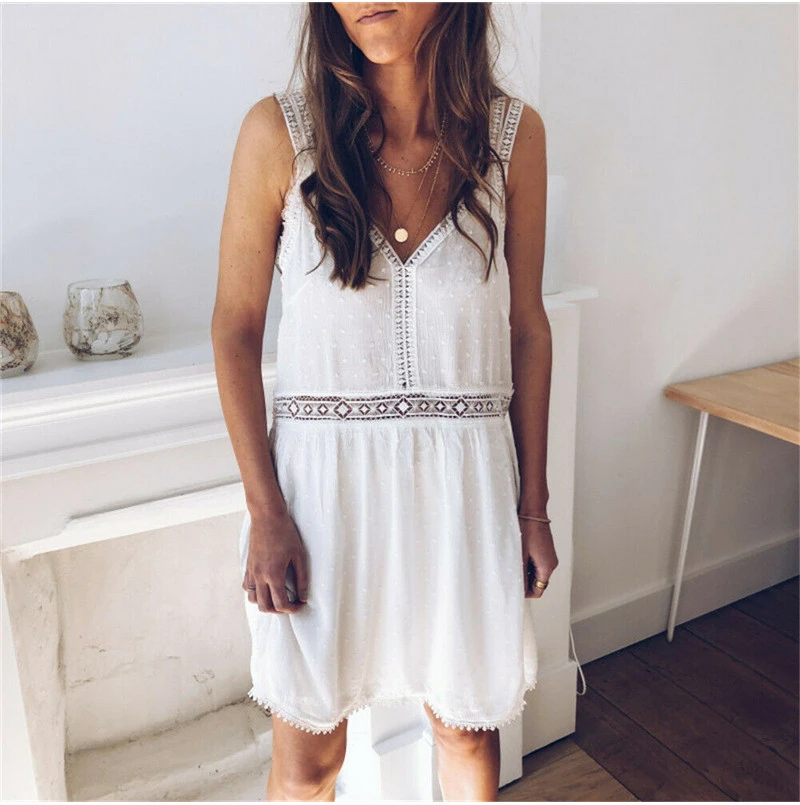 plain white lace dress