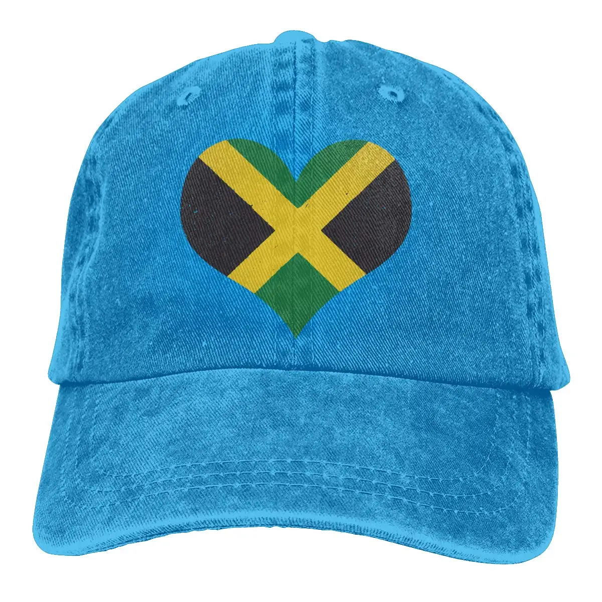 Мужская и женская Регулируемая хлопковая джинсовая бейсболка с флагом Ямайки ямайская бейсболка с сердцем