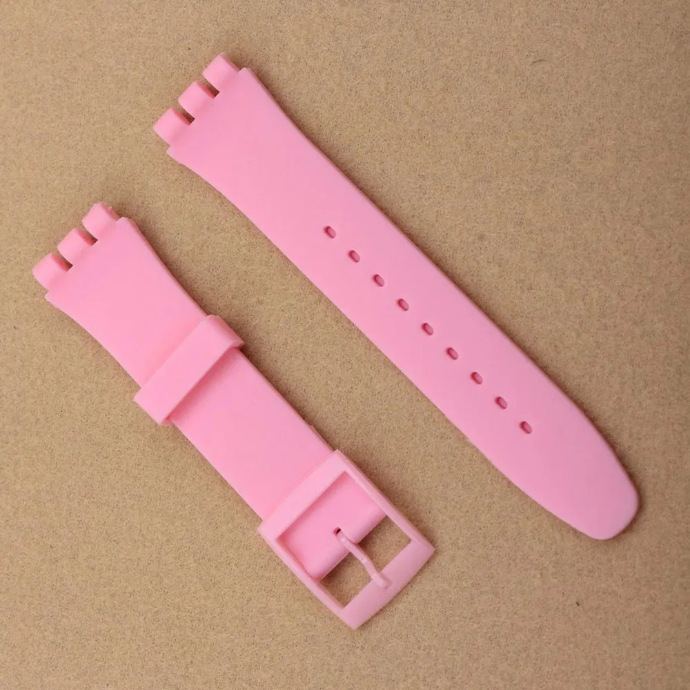 ตัวเลือกสินค้า สายนาฬิกาซิลิโคนยืดหยุ่น สำหรับ Swatch 17/19/20mm - สายกีฬา ผู้ชาย ผู้หญิง