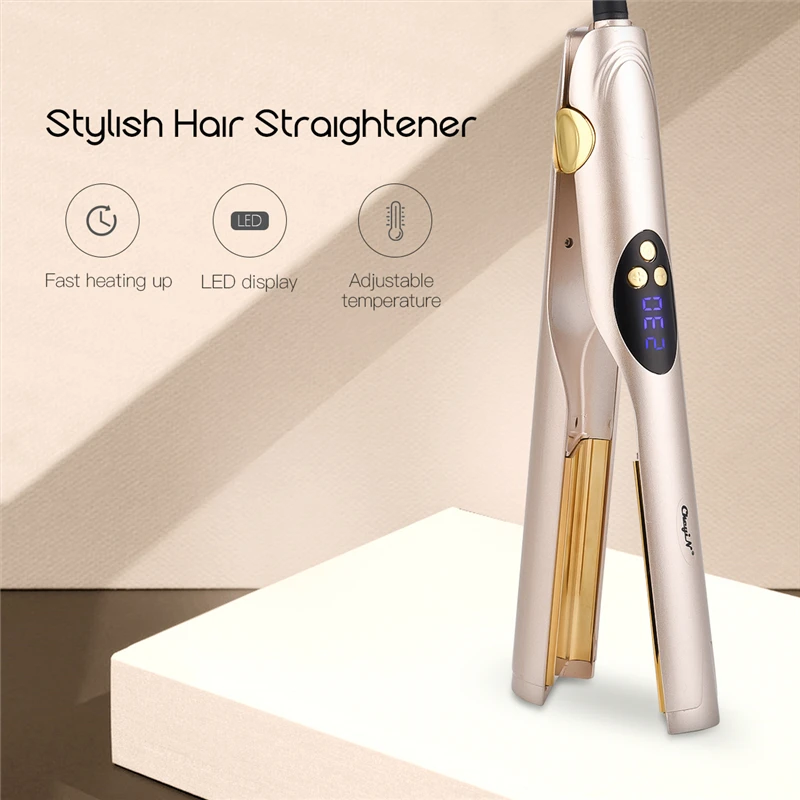 

2 In 1 Ceramic Hair Straightener Curler LED Display Flat Iron Hair Styling Tool Curling Iron Straightening Styler Wet Dry Use