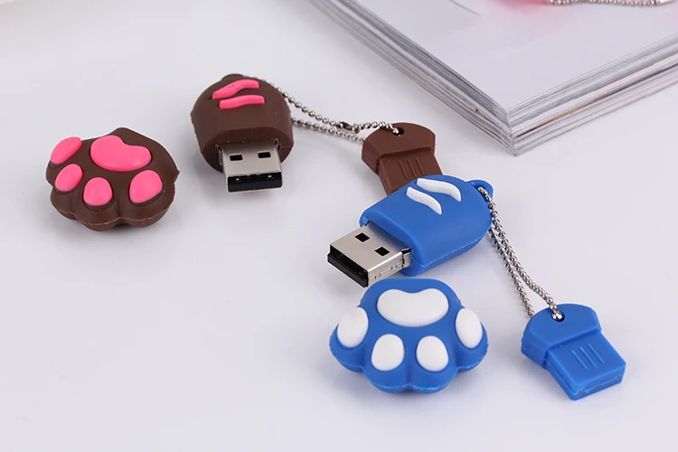 Новинка, милый USB флеш-накопитель с кошачьей лапой, USB 2,0, флеш-накопитель, Миньоны, карта памяти, флешка, 4 ГБ, 8 ГБ, 16 ГБ, 32 ГБ, 64 ГБ, подарок