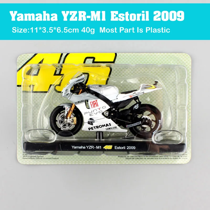 1:18 Масштаб#46 YAMAHA YZR-M1 Estoril 2009 мотоцикл Diecasts& игрушечные транспортные средства модель гоночной машины Rossi велосипед мото миниатюрный подарок для детей