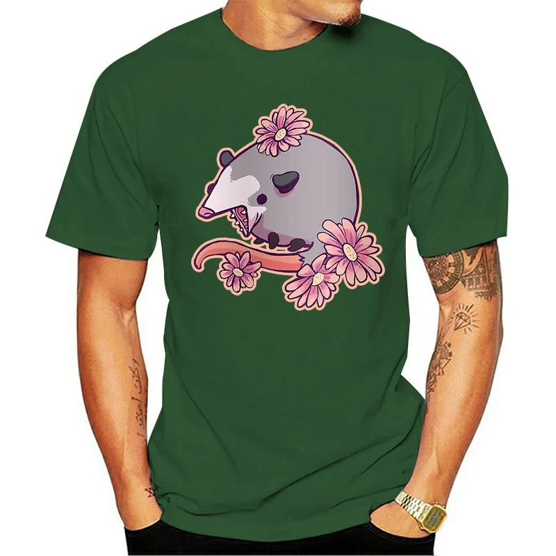 

2020 Fashion T Shirts SKRM Possum flower floral flowers animals animal opossum cute animals humor possum O-neck 100% cotton