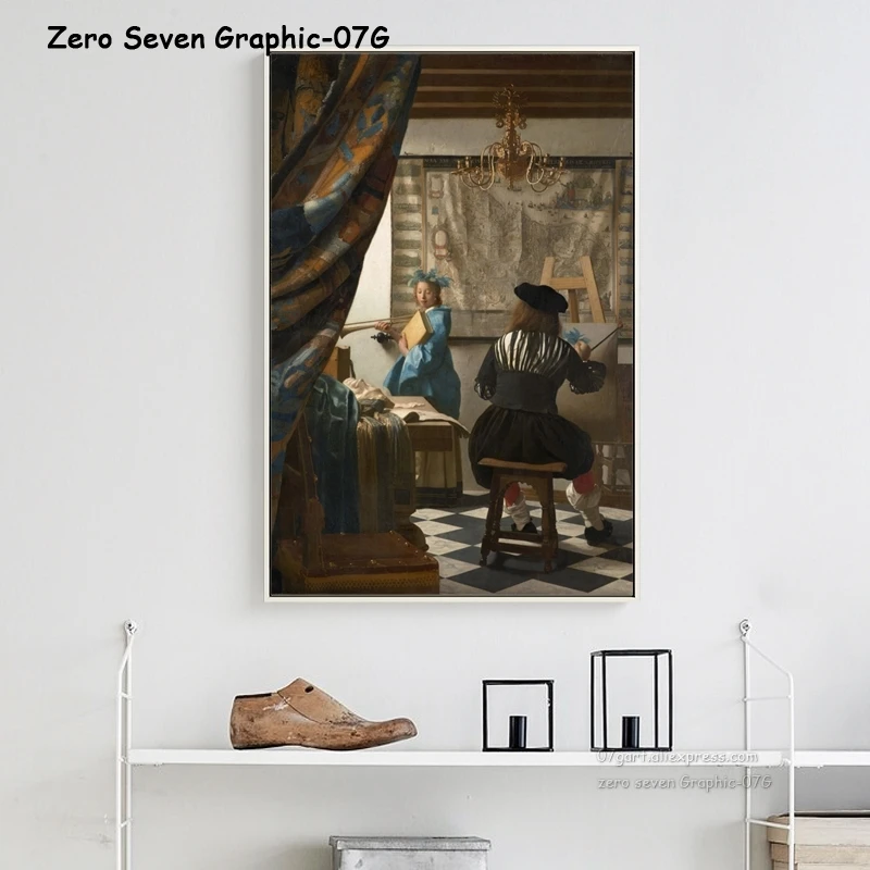 Винтажная картина маслом Девушка с жемчужинами серьги Печать на холсте плакат для гостиной стены искусства картина украшение дома