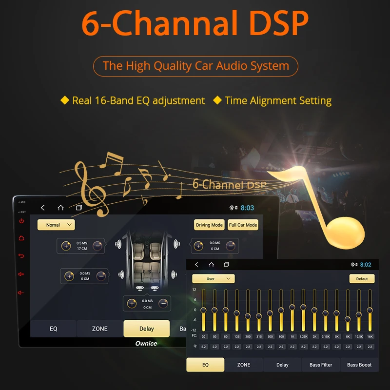 Cheap Ownice K6 Ultra-thin 1 din Universal 4 SIM LTE WiFi 8Core Android 8.1 4G+64G Car Multimedia Player Radio GPS SPDIF DSP CarPlay 3
