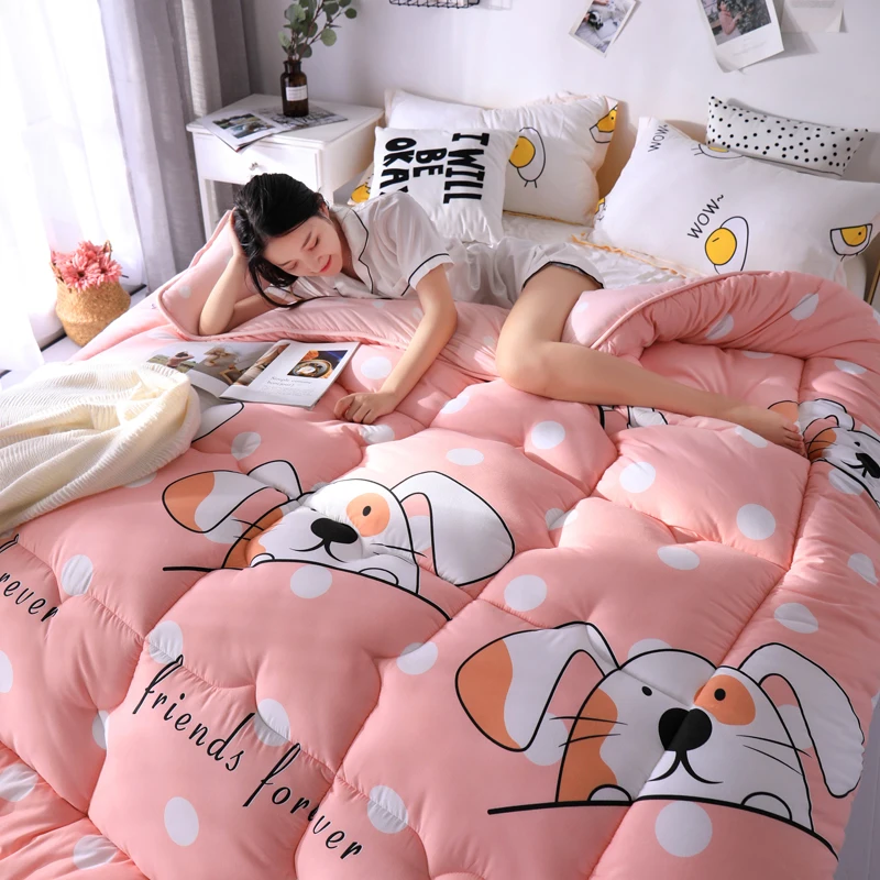 

New Style Quilt Affordable And Comfortable Winter Comforter Luxury Soft Warm Blanket Duvet Feather Fabric Multicolor Choose CF