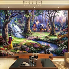 Пользовательские 3d росписи 3D сельская картина маслом гостиная диван спальня мультфильм мечта принцесса детская комната игровая площадка обои росписи