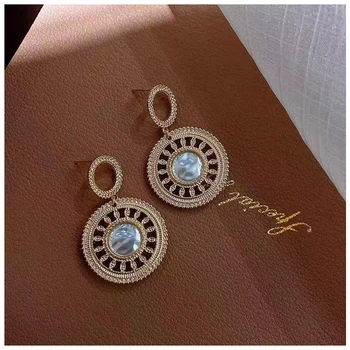 

2020 New Arrival Simulated-pearl Trendy Round Women Earrings Arc Pearl Earrings Bohemian Drop Earrings