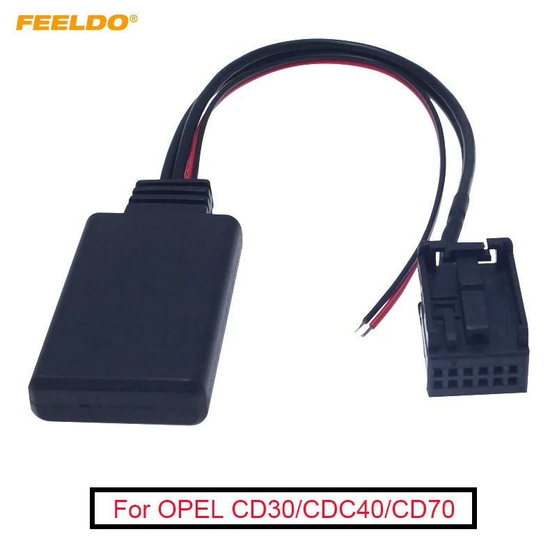 

FEELDO 1PC Car Audio Wireless Bluetooth Receiver Aux Adapter for OPEL CD30/CDC40/CD70/DVD90 Radio Stereo Input 12Pin Connector