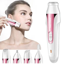 5 в 1 эпилятор для женщин, USB Перезаряжаемый триммер для волос, Водонепроницаемая бритва для лица, бритва для бровей, подмышек, бикини