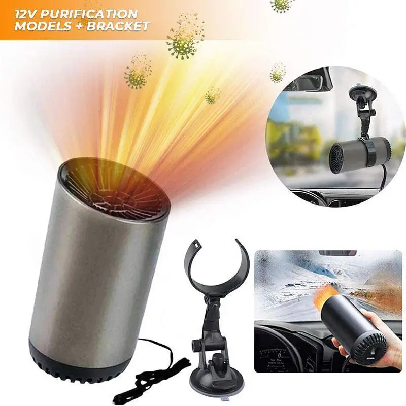 Car Warm Air Blower Heater Fast Heating Windscreen Windshield Defrost Defogger Demister 12V 150W W/ Holder Bracket 2