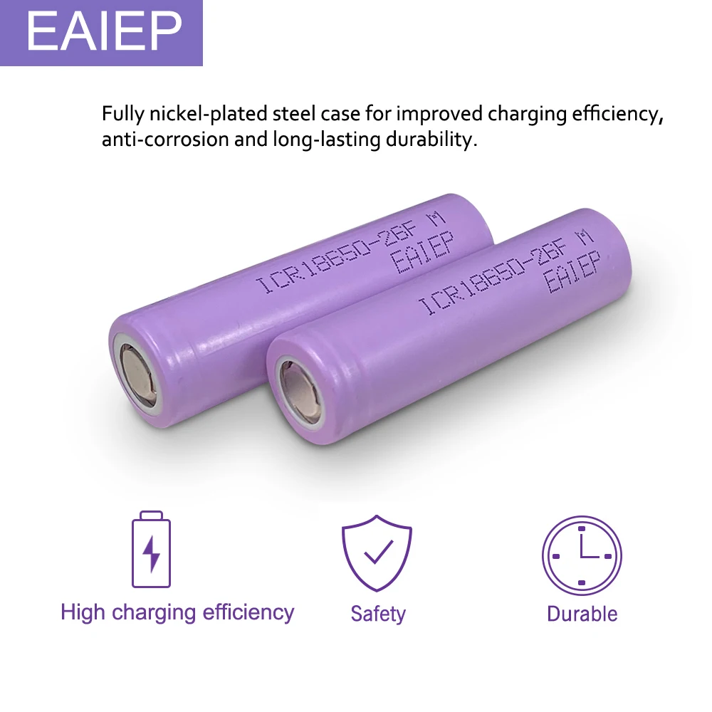 2-16 шт EAIEP 18650 3,7 v 2600mah 18650 литиевая аккумуляторная батарея для фонариков