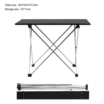 

Aluminum Alloy Folding Camping Table Roll-Top Lightweight Portable Stable Versatile Picnic Table NEW