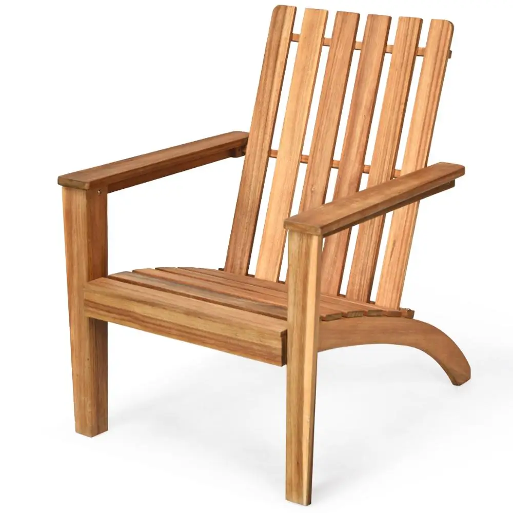 

Patio Acacia Wood Adirondack Chair Lounge Armchair Durable Outdoor Garden Yard