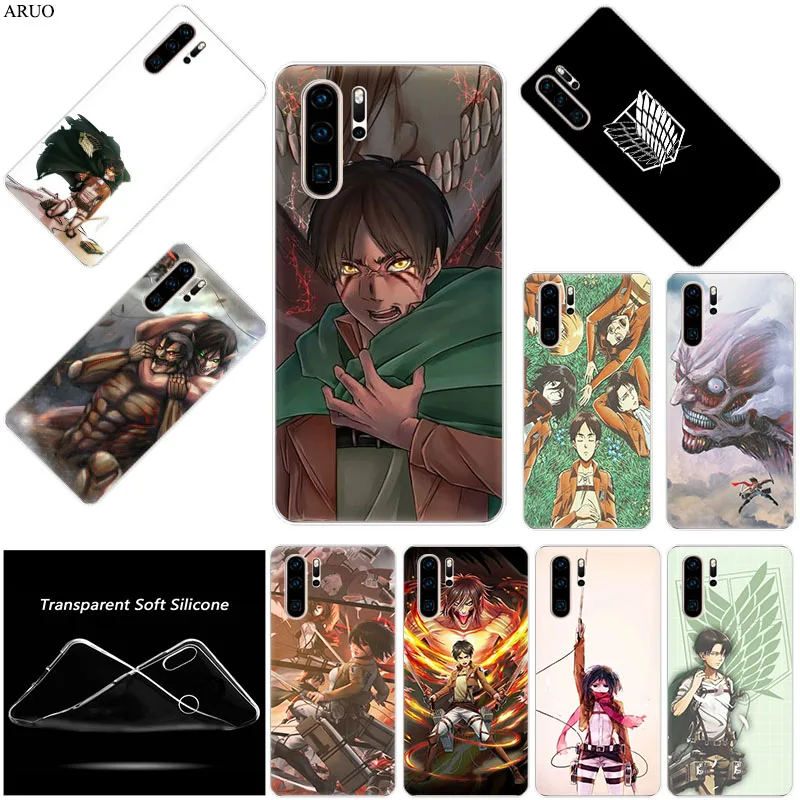 Attack on Titan SOFT TPU Silicone Phone Case for Huawei Y9S Y7P Y6S Y8P P40 P30 P20 Lite Y6P Nova 5t Y8S P-SMart Z 2020 cover