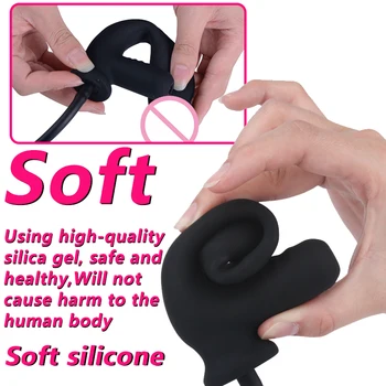 Inflatable Vibration Anal Plug Dilator Silicone Anal Pump Expandable Clitoris Stimulation Massage Female Masturbation Vibrator 5