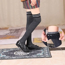 Осенняя уличная одежда, чулки выше колена, дышащие хлопковые спортивные носки, женские спортивные гольфы в полоску
